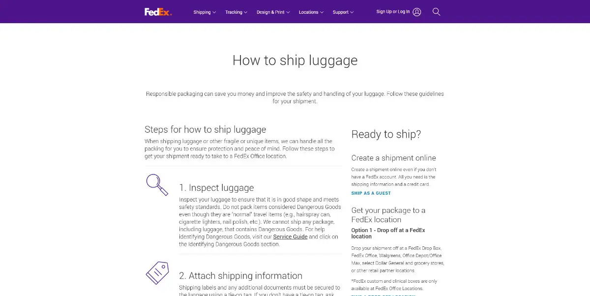 How to Ship Luggage FedEx