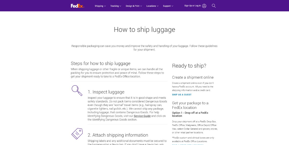 How to Ship Luggage FedEx